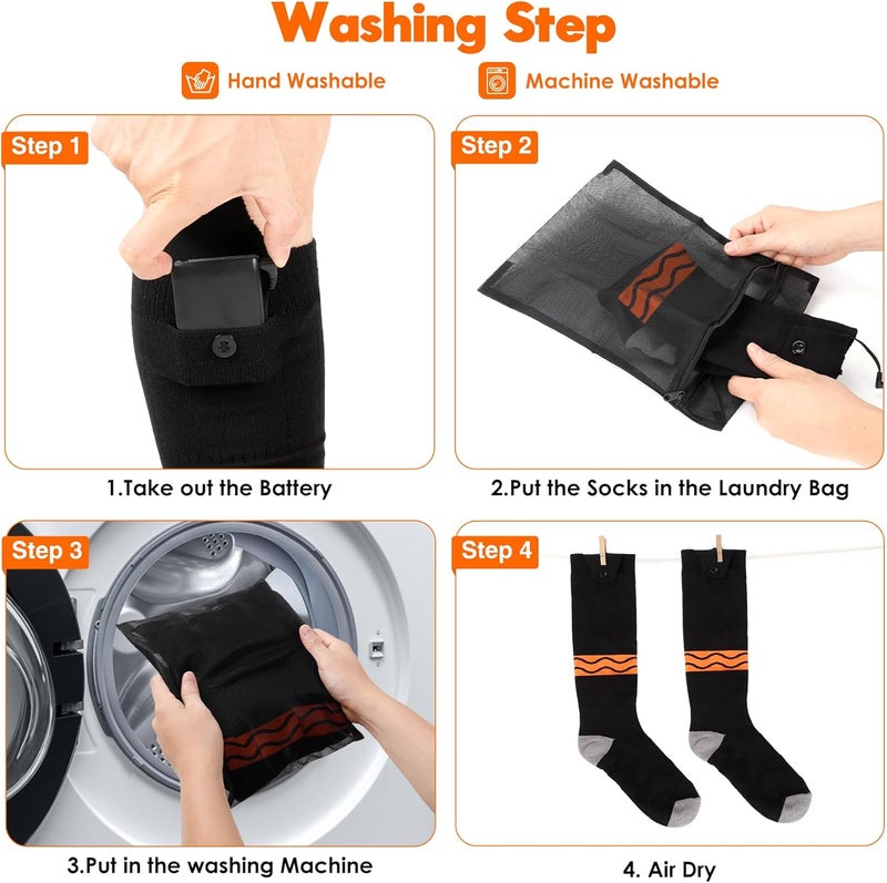 Heat Nice Heated Socks for Men Women, with APP Control, Washable Winter Foot Warmer Socks 6000 mAh Rechargeable Electric Socks, for Outdoor Camping, Hunting, Skiing, Hiking, Fishing, Cycling, Work - Image 5